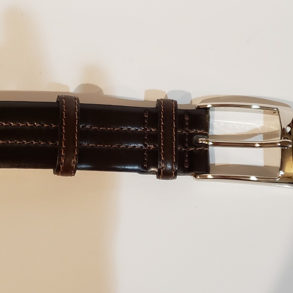 L'Abate Rosso Brown Italian Leather Belt 32 - Picture 2 of 5